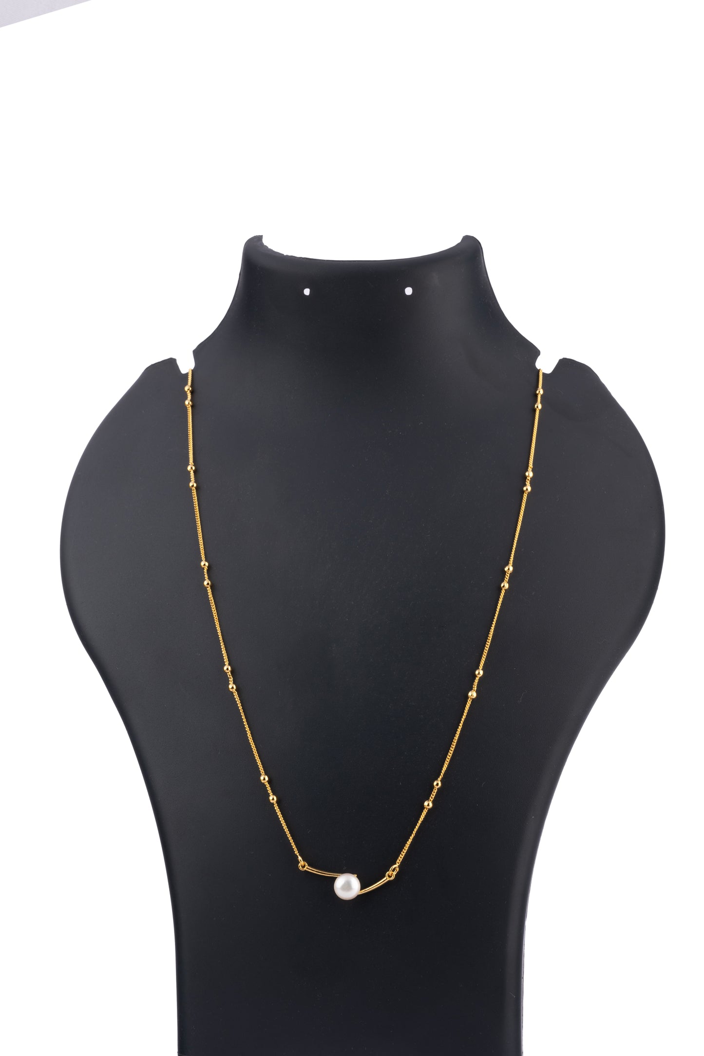 Solitaire Grace – Pearl Drop Chain Necklace