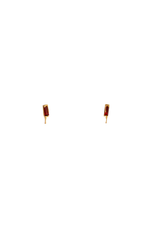 Crimson Edge: Minimal Garnet Studs