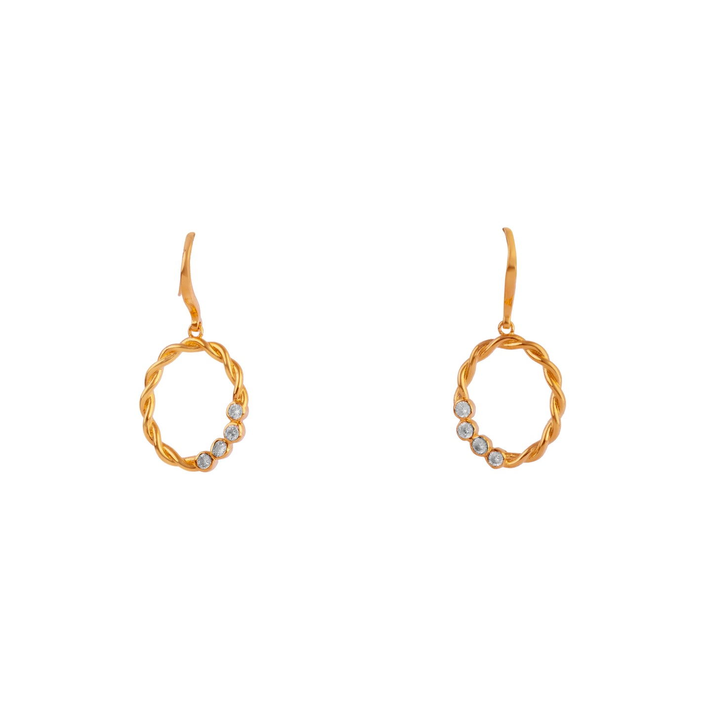 Luna Weave: Diamond Arc Hoop Drops
