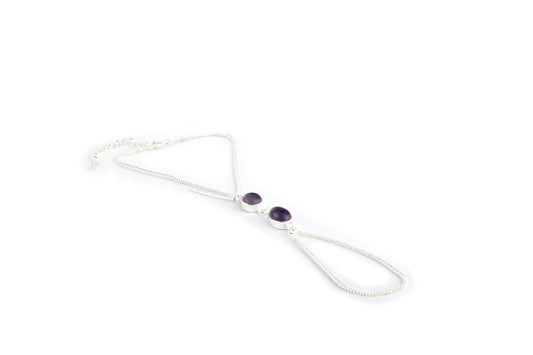 Silver - Purple Amethyst Hand Harness