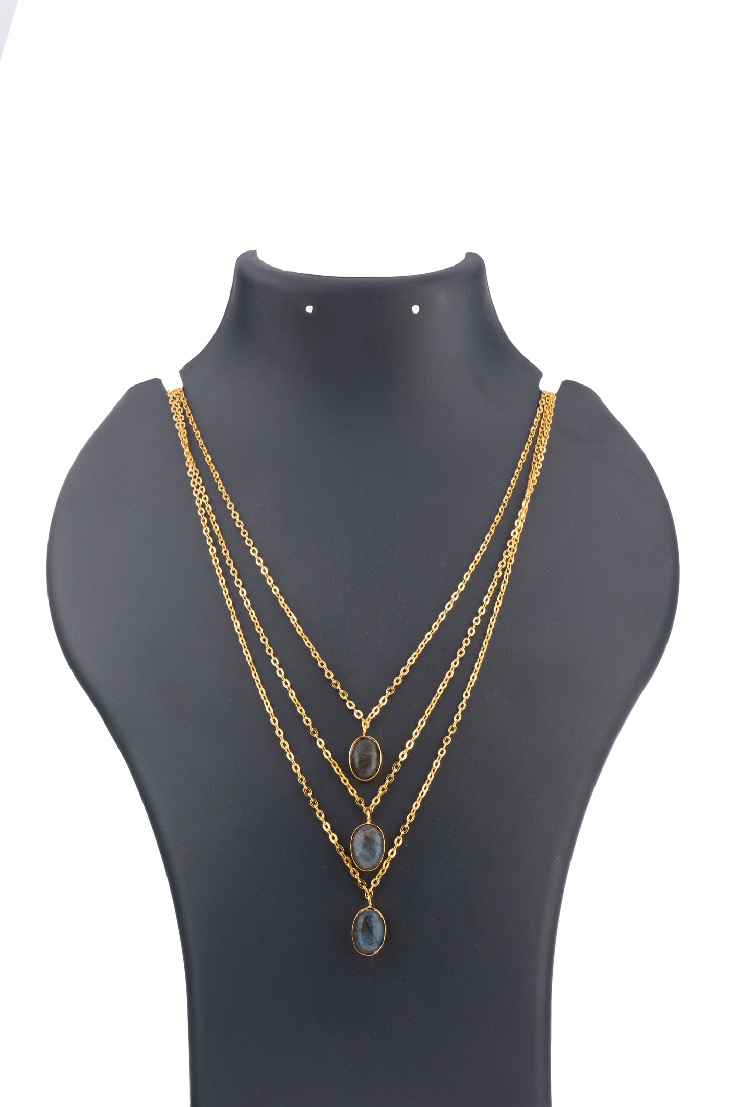 Silver - Nocturne eclipse (labradorite) necklace